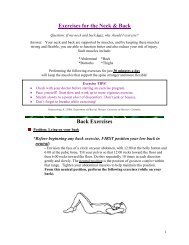 Back & Neck Exercise Pamphlet - University of Missouri