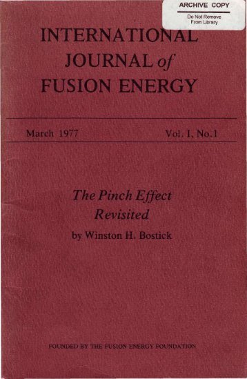 INTERNATIONAL JOURNAL of FUSION ENERGY