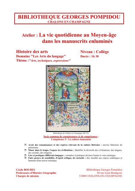 Vie Quotidienne Au Moyen Age Cndp