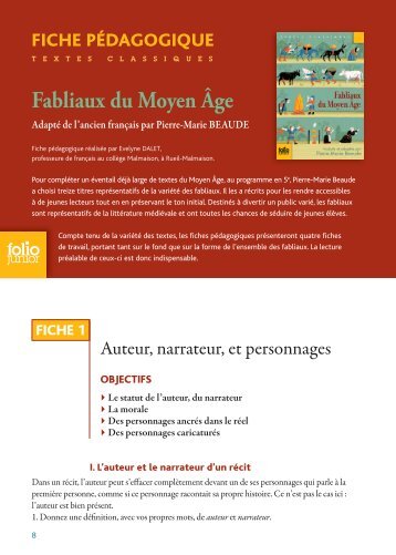 Fabliaux du Moyen Âge - Cercle Gallimard de l'enseignement