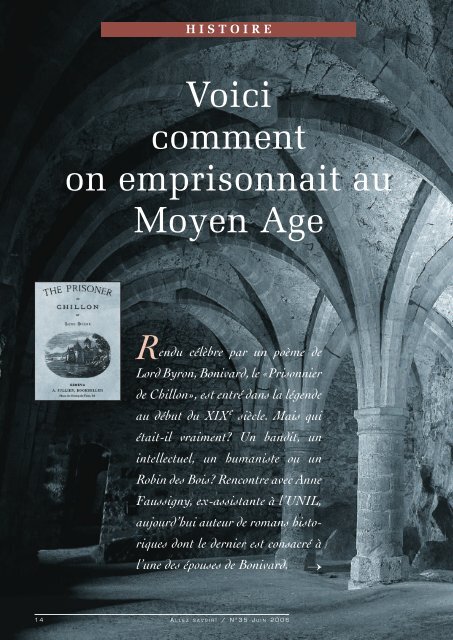 La prison au Moyen-Âge: Bonivard (pdf, 6 - Patrimoine Vaudois