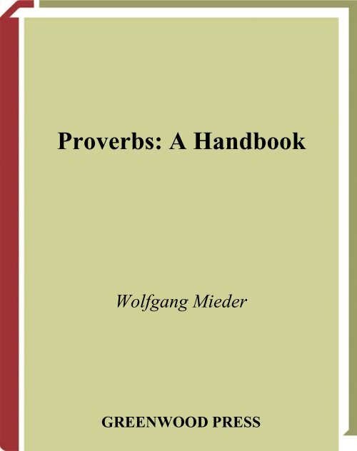 Proverbs: A Handbook