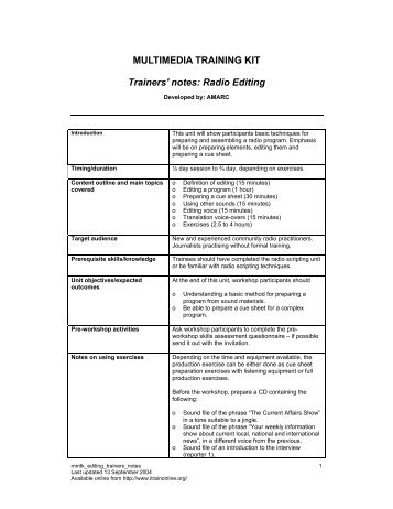 Radio Editing - Medienhilfe