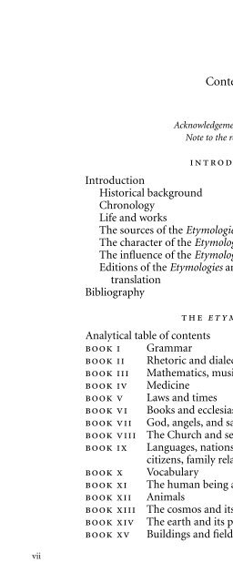 The Etymologies of Isidore of Seville - Pot-pourri