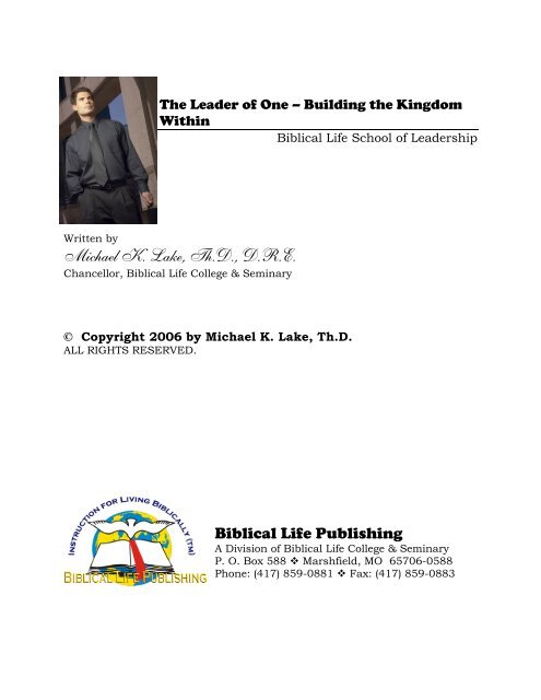Michael K. Lake, Th.D., D.R.E. - Biblical Life College & Seminary