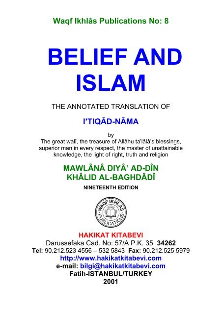 8 belief and islam hakikat kitabevi