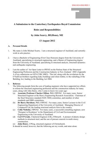 John Scarry Engineering - Canterbury Earthquakes Royal ...