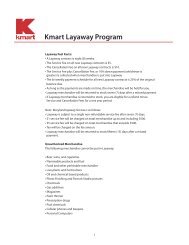 Kmart Layaway Program