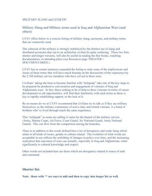 MilitarySlangandLexicon