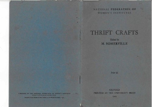 THRIFT CRAFTS - National Federation of Women's Institutes