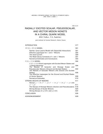 radially excited scalar, pseudoscalar, and vector meson ... - JINR