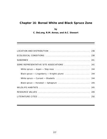Chapter 16: Boreal White and Black Spruce Zone - Ministry of Forests