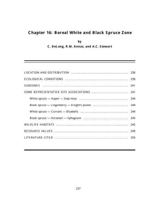 Chapter 16: Boreal White and Black Spruce Zone - Ministry of Forests