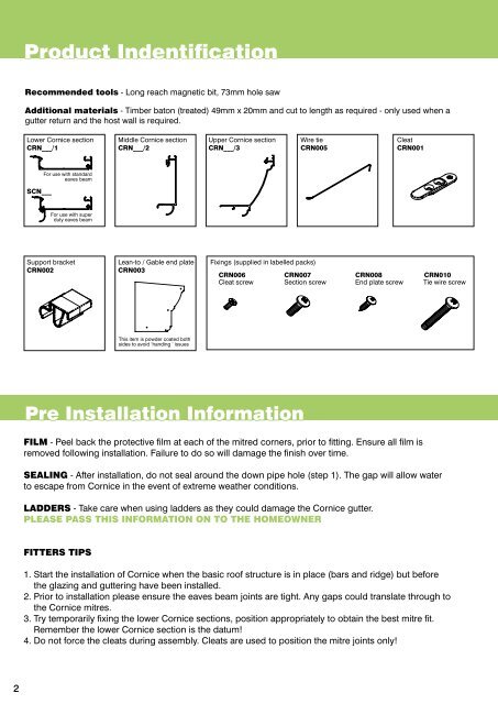 Cornice Installation Guide - Prefix Systems