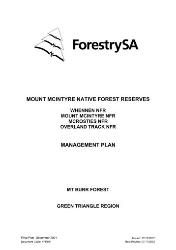 Mt McIntyre Native Forest Reserve - ForestrySA