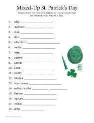 Mixed-Up St. Patrick's Day - Activity Connection