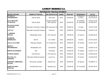 Travaux de références [pdf] - Laurent Membrez SA