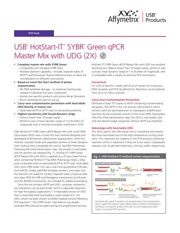 USB® HotStart-IT® SYBR® Green qPCR Master Mix with UDG (2X)