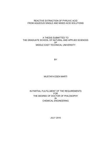 REACTIVE EXTRACTION OF PYRUVIC ACID FROM AQUEOUS ...