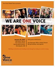 We are One Voice Program Notes - One Voice Mixed Chorus