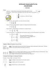 Arithmetic Study Guide for the ACCUPLACER