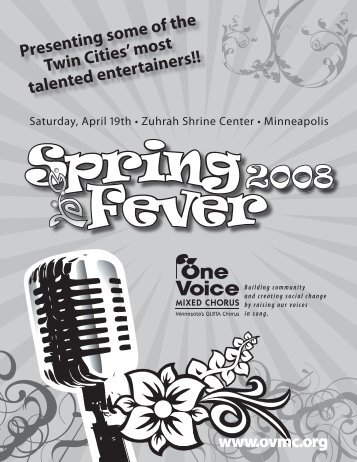 Spring Fever 08 - program.indd - One Voice Mixed Chorus