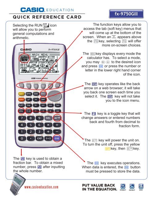 fx-9750GII - Casio Education