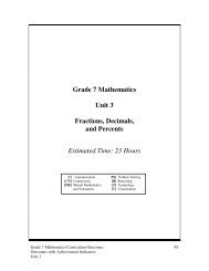 Grade 7 Mathematics Unit 3 Fractions, Decimals, and Percents ...
