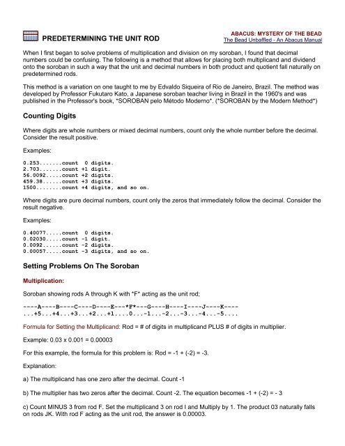 Abacus and Decimals