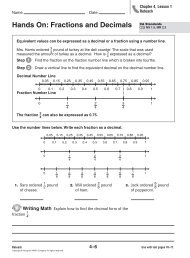 Hands On: Fractions and Decimals