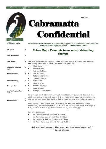 Cabramatta Confidential - Cabramatta Golf Club