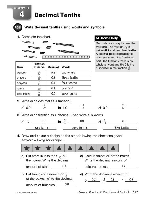 Fraction Chart 1 12