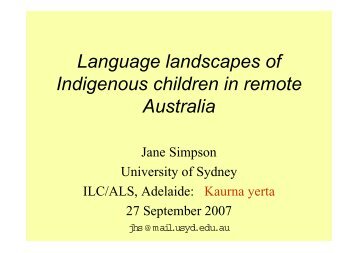 Language landscapes of Indigenous children in remote Australia