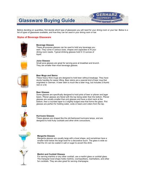 Guide to Types of Bar Glasses