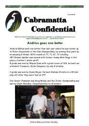 Newsletter - Cabramatta Golf Club