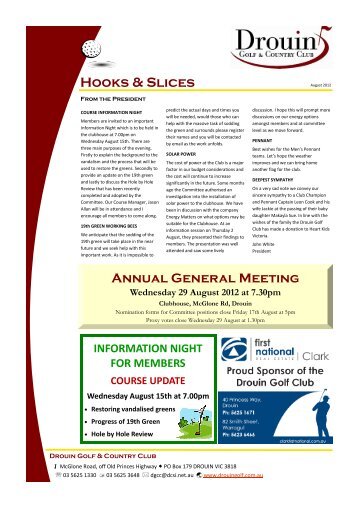 the August 2012 edition of - Drouin Golf & Country Club