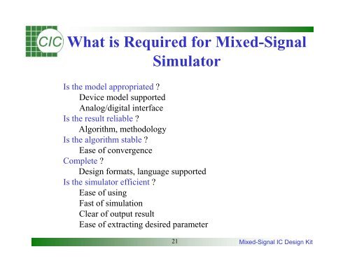 Mixed-Signal IC Design Kit Training Manual - Electrical & Computer ...