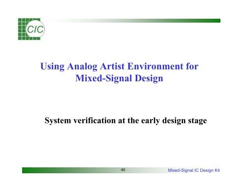 Mixed-Signal IC Design Kit Training Manual - Electrical & Computer ...