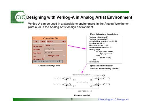 Mixed-Signal IC Design Kit Training Manual - Electrical & Computer ...