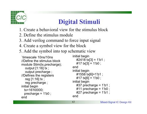 Mixed-Signal IC Design Kit Training Manual - Electrical & Computer ...