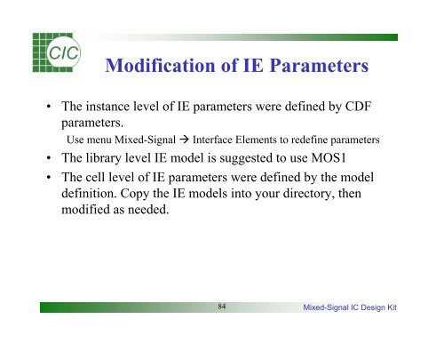 Mixed-Signal IC Design Kit Training Manual - Electrical & Computer ...