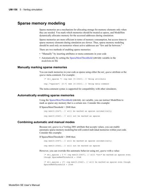 ModelSim SE User's Manual - Electrical and Computer Engineering