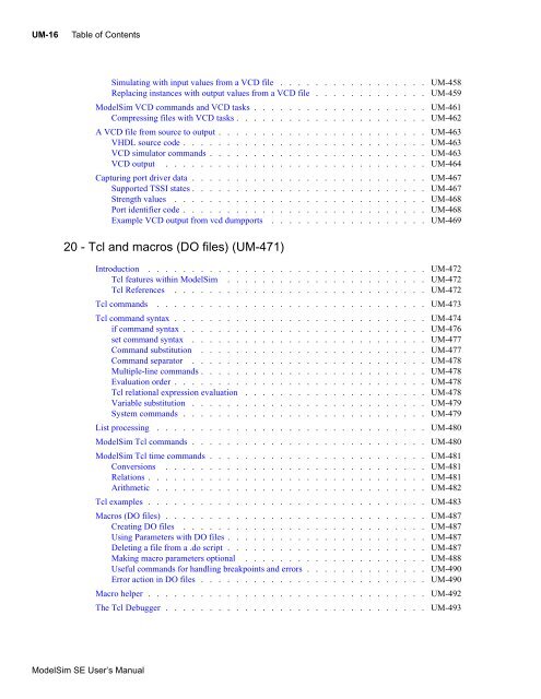 ModelSim SE User's Manual - Electrical and Computer Engineering