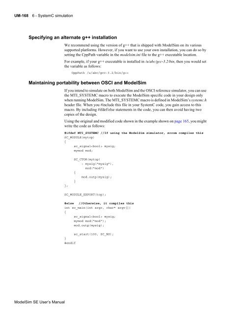 ModelSim SE User's Manual - Electrical and Computer Engineering