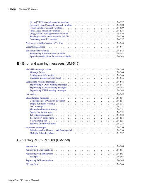 ModelSim SE User's Manual - Electrical and Computer Engineering