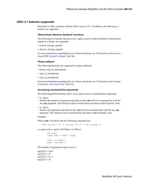 ModelSim SE User's Manual - Electrical and Computer Engineering