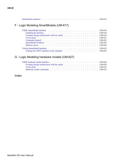 ModelSim SE User's Manual - Electrical and Computer Engineering