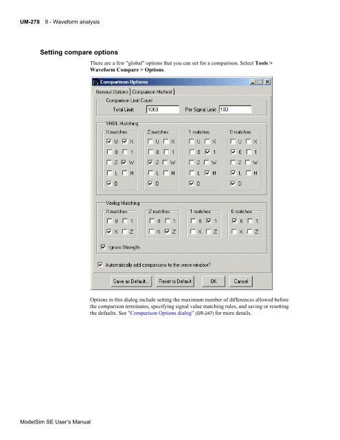 ModelSim SE User's Manual - Electrical and Computer Engineering