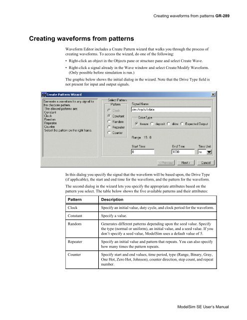 ModelSim SE User's Manual - Electrical and Computer Engineering