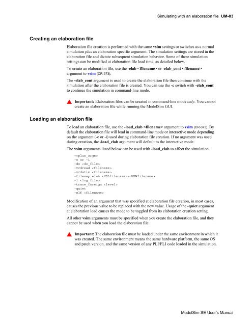 ModelSim SE User's Manual - Electrical and Computer Engineering